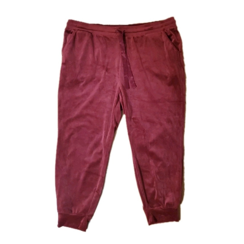 Torrid Plus Size 3 Red Jogger Sweats Pants Velour Velvet‎ Super Soft Sleep